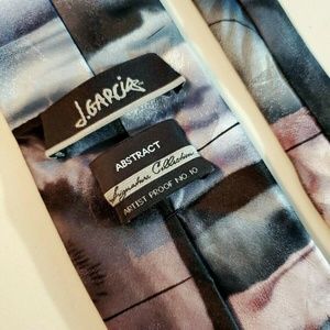 JERRY GARCIA GRAY & PINK ABSTRACT TIE 60 x 3.5